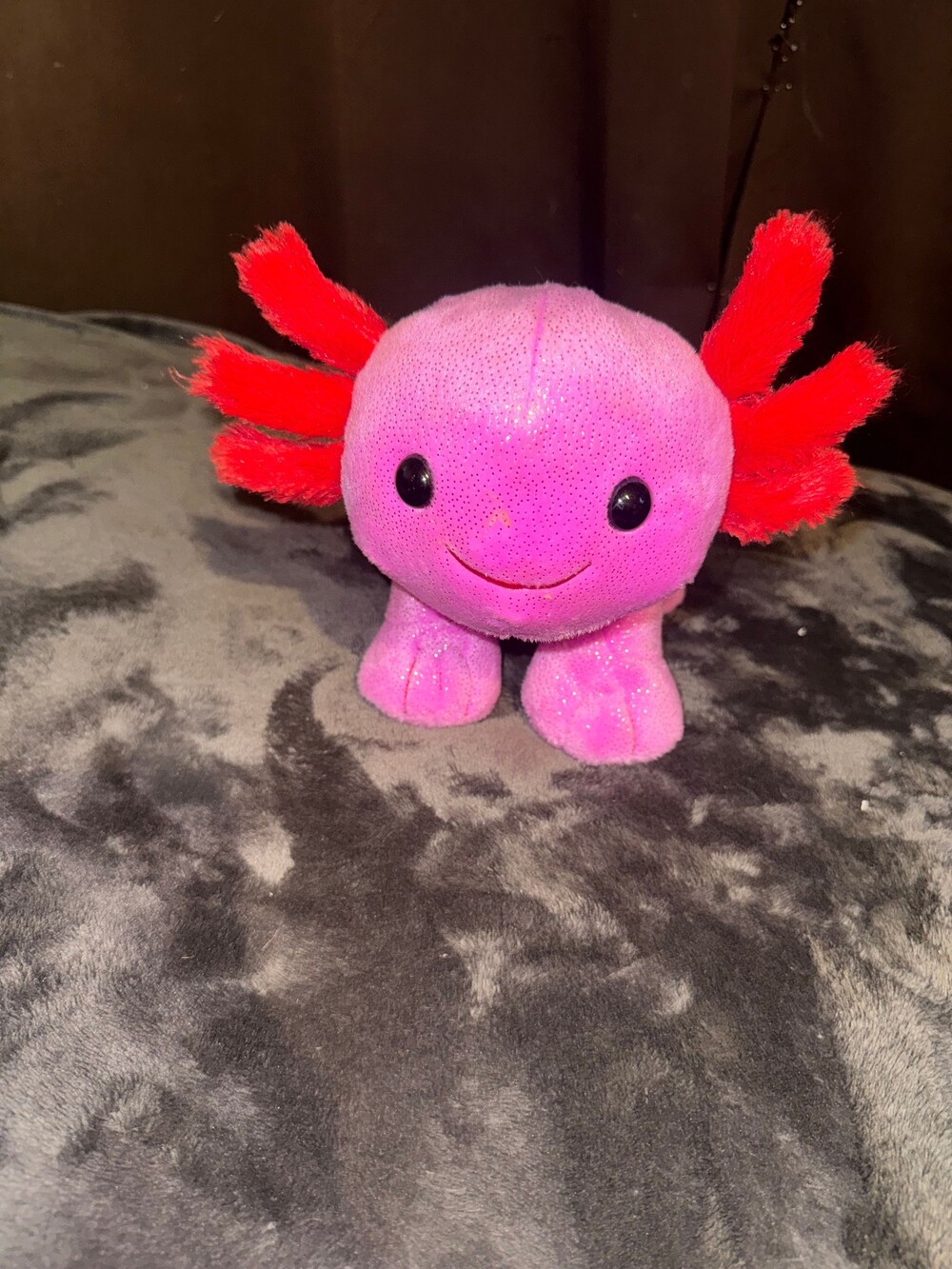 Build-A-Bear Workshop Pink Axolotl Plush with Red Gills Soft Toy